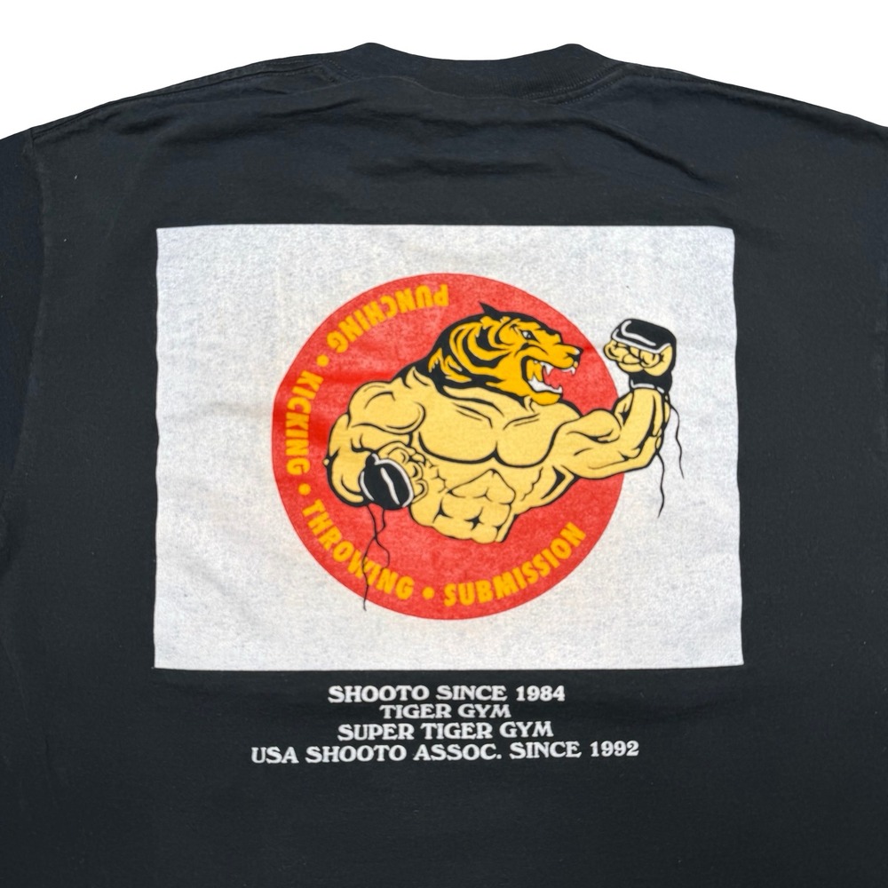 Vintage 90s Super Tiger Gym Japanese Shooto Satoru Sayama MMA martial arts shirt